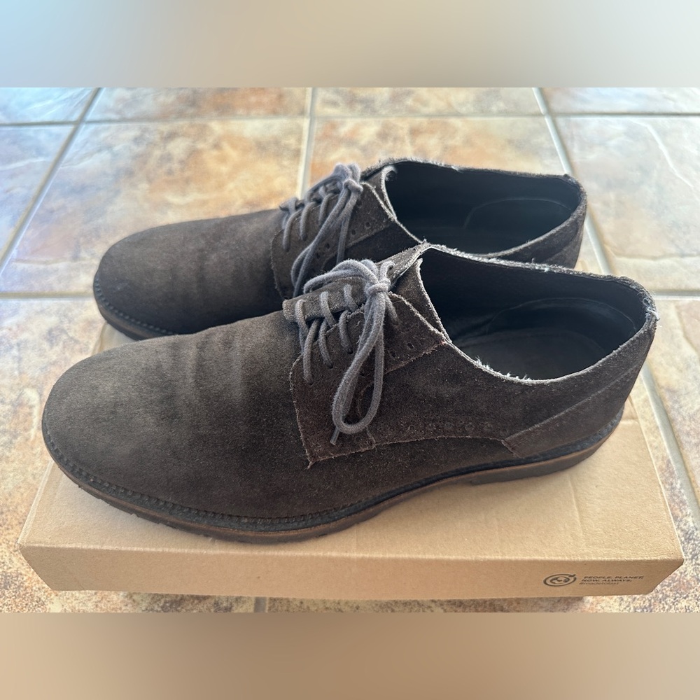 Hush Puppies Dark Brown Suede Oxfords Size 10.5